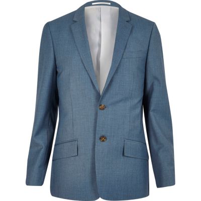 Light blue slim fit suit jacket